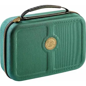 Suitcase-style console carrying case BIGBEN NNS61G with Deluxe storage for console and accessories, green Zelda design