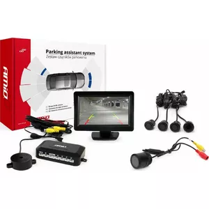  AMiO Zestaw czujników tft 4,3  z kamerą cam-402 led 4 sensory czarne  gold 