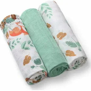 Mušelīna autiņi / dvieļi baby ono 348/12, 3 gab., zaļi
