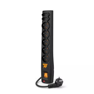 AC Power Strip ACAR P7 Black 7 AC outlets 230 V 1.5 m