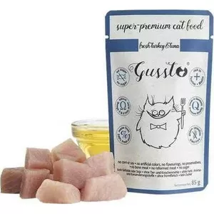 Консервы для кошек GUSSTO FRESH с индейкой и тунцом 85 г пауч