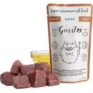 Влажный корм для кошек GUSSTO Fresh Beef 85 г — GUSSTO