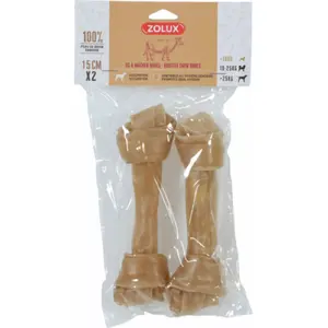 Жевательная кость ZOLUX 15 см x 2 — связанная жевательная кость для собак, 15 см, 2 шт.