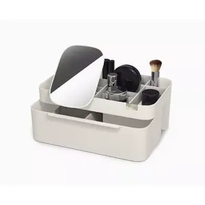 Joseph Joseph Viva Large Cosmetic Organiser with Removable Mirror White Plastic Tabletop
