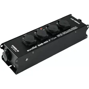 Power distributor EUROLITE SAB-42X IP T-Con (model 60003765) — weatherproof stage power splitter