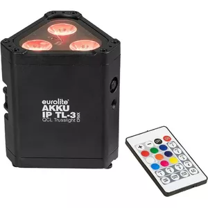 Battery-powered RGBW LED Par Light EUROLITE AKKU IP TL-3 QCL with rechargeable battery, IP-rated portable fixture