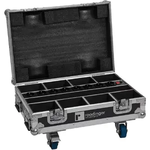 Flightcase Roadinger for 8x AKKU Mini IP UP-4 QCL Spot MK2 with charging function