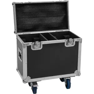 Flightcase Roadinger 2x TMH-B120 with wheels — double rack-style protective case for two TMH-B120 units