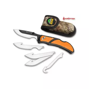 Outdoor Edge RazorCape Orange 300 — folding utility/skinning knife, model 01OE121, bright orange handle