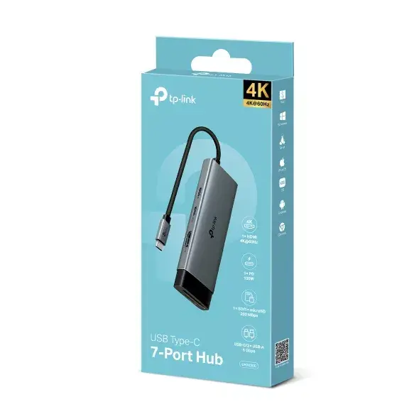 TP-Link UH7020C centrmezgls USB 3.2 Gen 1 Type-C Photo 4