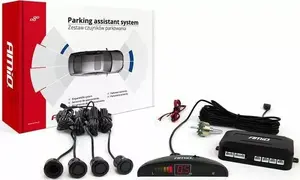 Parking sensor kit Amio AMI-01577 — 4 black LED reverse sensors, 18 mm