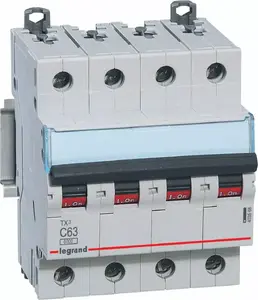 Автоматический выключатель Legrand S304, 4 полюса, характеристика C, 63А, 6кА