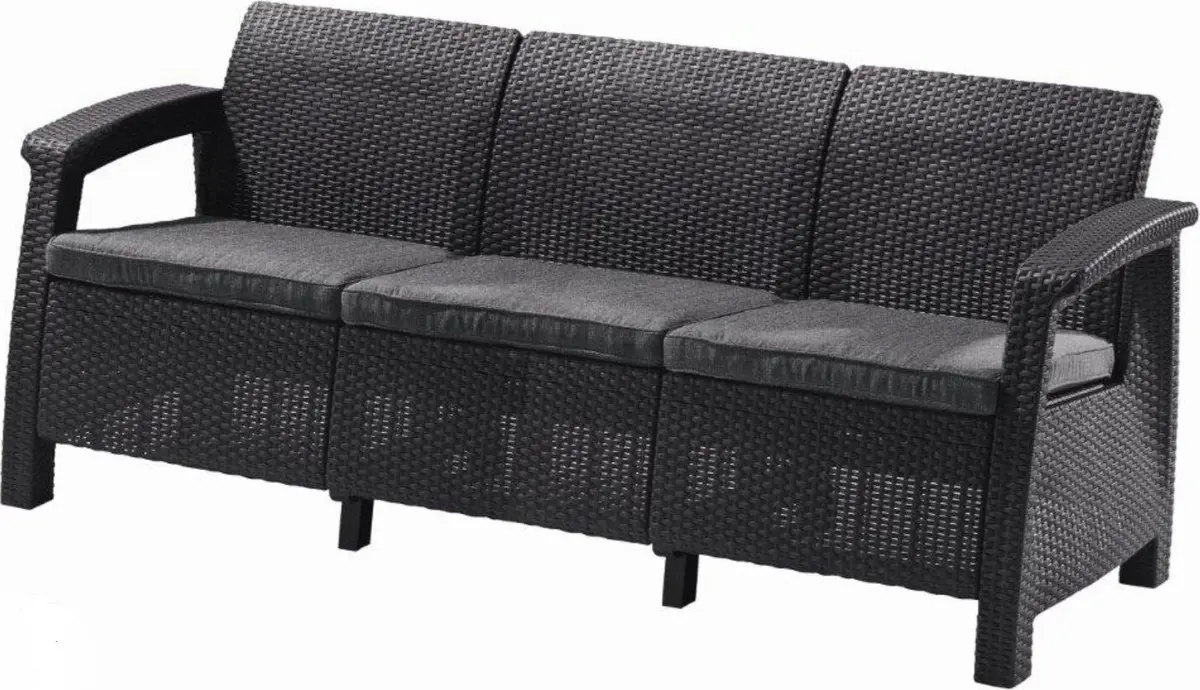 Keter Corfu Love Seat Max Three-Seater Outdoor Sofa Photo 2