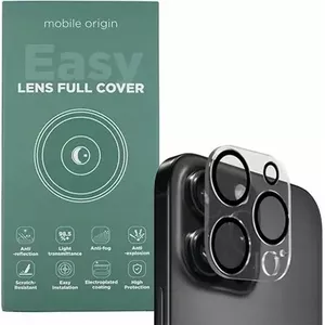 Mobile Origin Easy Lens pilnklāta caurspīdīga kameru aizsargplēve iPhone 15 Pro / 15 Pro Max
