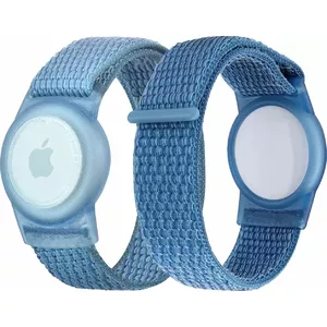 Protective Nylon Case with Blue Strap for Apple AirTag by MOBILE ORIGIN