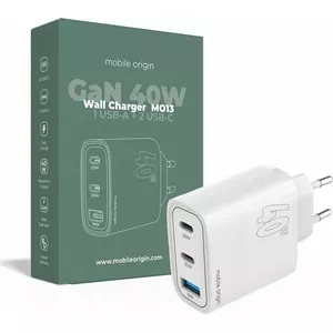 Power adapter MOBILE ORIGIN MO13 — 1×USB-A, 2×USB-C, 3 A output