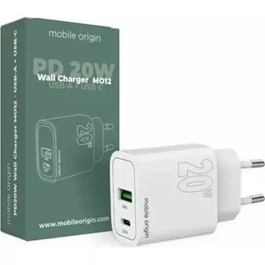 Power adapter MOBILE ORIGIN MO12 1x USB-A 1x USB-C 3 A (FRL-PD20W-MO12)