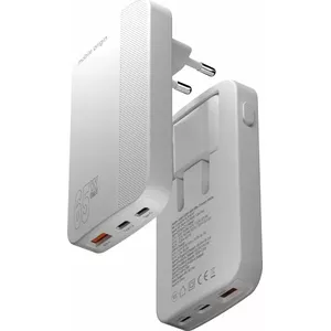Сетевой адаптер MOBILE ORIGIN GAN-65W-SLM-WHT 65 Вт GaN, 1x USB-A + 2x USB-C, белый