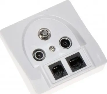 RING GAR-SAT/2RJ End Socket R-TV SAT RJ45 RJ11 Photo 2
