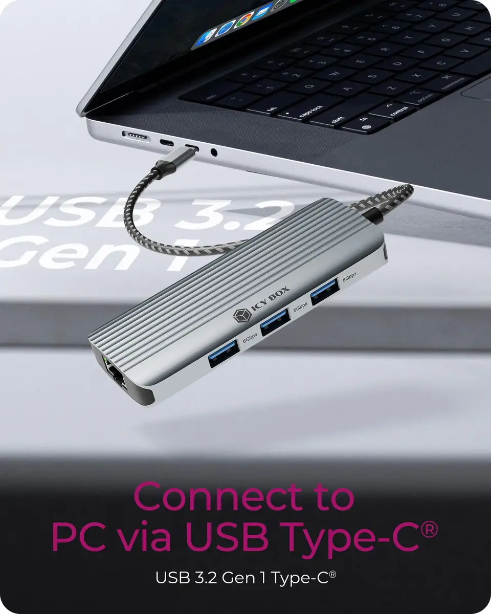 USB хаб ICY BOX IB-DK4034a-CPD Photo 5