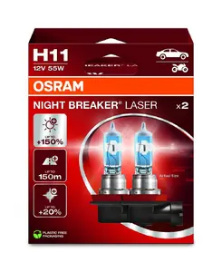 Halogen Headlight Bulb Ledvance Night Breaker Laser H11 12V 55W PGJ19-2 Set of 2
