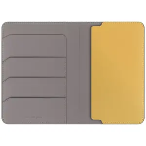 Passport case Uniq Belmont RFID gray yellow — RFID-blocking travel wallet for passport and cards