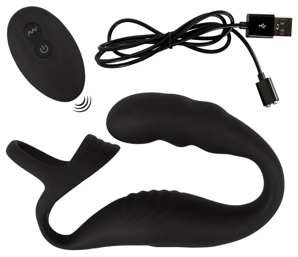 Массажёр простаты Rebel Silicone Black — два мотора, пульт Photo 13