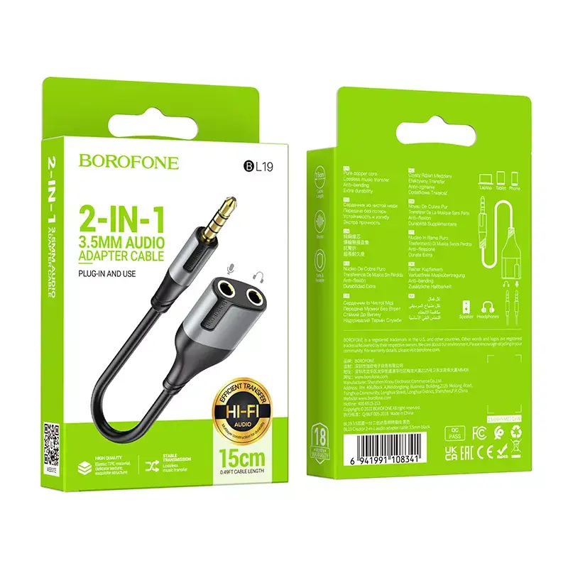 Borofone BL19 3.5mm 2-in-1 audio cable Photo 9