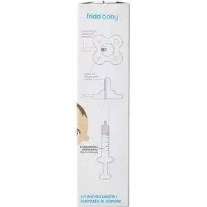 Pacifier with medicine dispenser Franke model FRI28 (MPN FRIDA-06) for controlled dosing of liquid medicine
