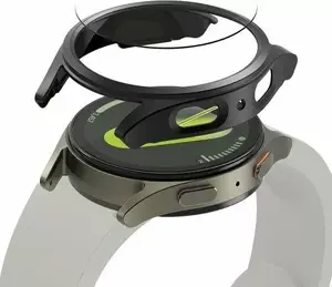 Защитный чехол и закалённое стекло для Galaxy Watch 7 (44 мм) — Ringke Slim & Tempered Glass, Titanium Black