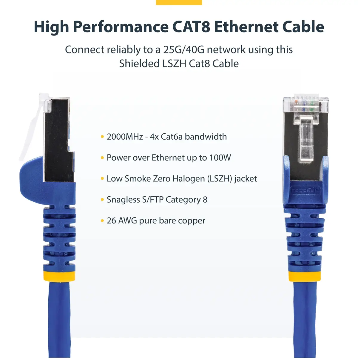 StarTech Cat8 Ethernet kabelis 2m zils S/FTP NLBL-2M-CAT8-PATCH Photo 4