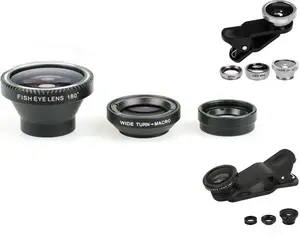 Набор объективов для телефона Xrec Lens 3in1 — рыбий глаз, макро, широкоугольный, черный