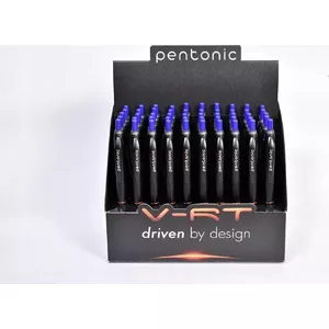 Ballpoint pen Linc PENTONIC B-RT 4007BLU-HC — blue ink 0.7 mm, black barrel, pack 50 + display