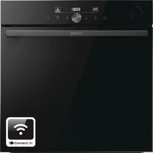 Встраиваемая электрическая духовка Gorenje BPSA6747DGWI, 77 л, пиролитическая очистка, пар, гриль, A+, чёрная