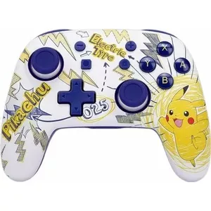 Wireless Bluetooth Gamepad PowerA Nano Enhanced for Nintendo Switch / Lite / OLED — built-in 600 mAh battery, USB-C, D-pad, Home button — Violet/White/Yellow