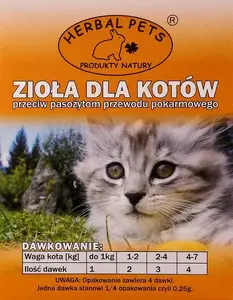 Herbal Pets parasite support herbal blend for cats, natural anti-parasite formula, 50–100 g (MPN 21114)