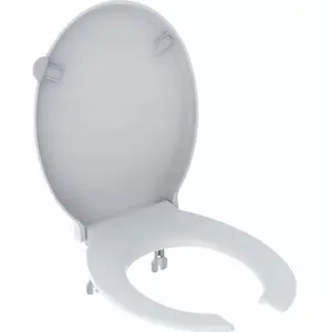 Geberit Selnova Comfort Toilet Seat with Open Front, Antibacterial, Bottom Fixing, Metal Hinges