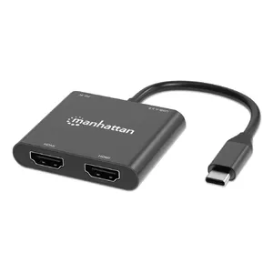 Мультипортовый адаптер Manhattan 154321 USB Type-C на 2 HDMI USB-A Power Delivery 100W
