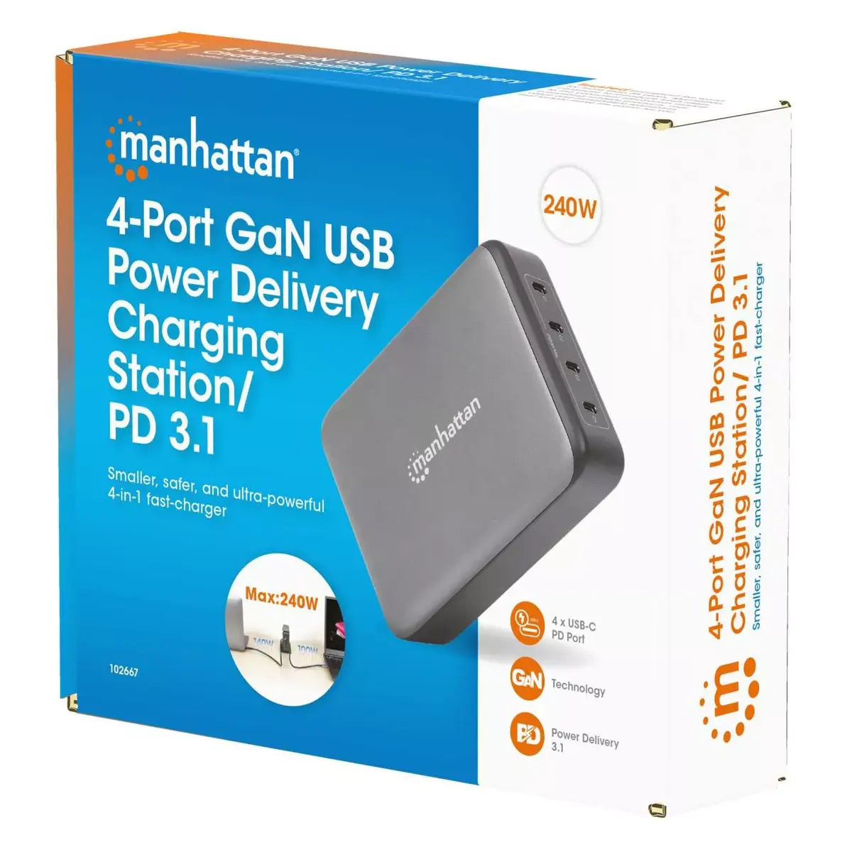 Lādētājs Manhattan Četri USB-C PD Porti Photo 2