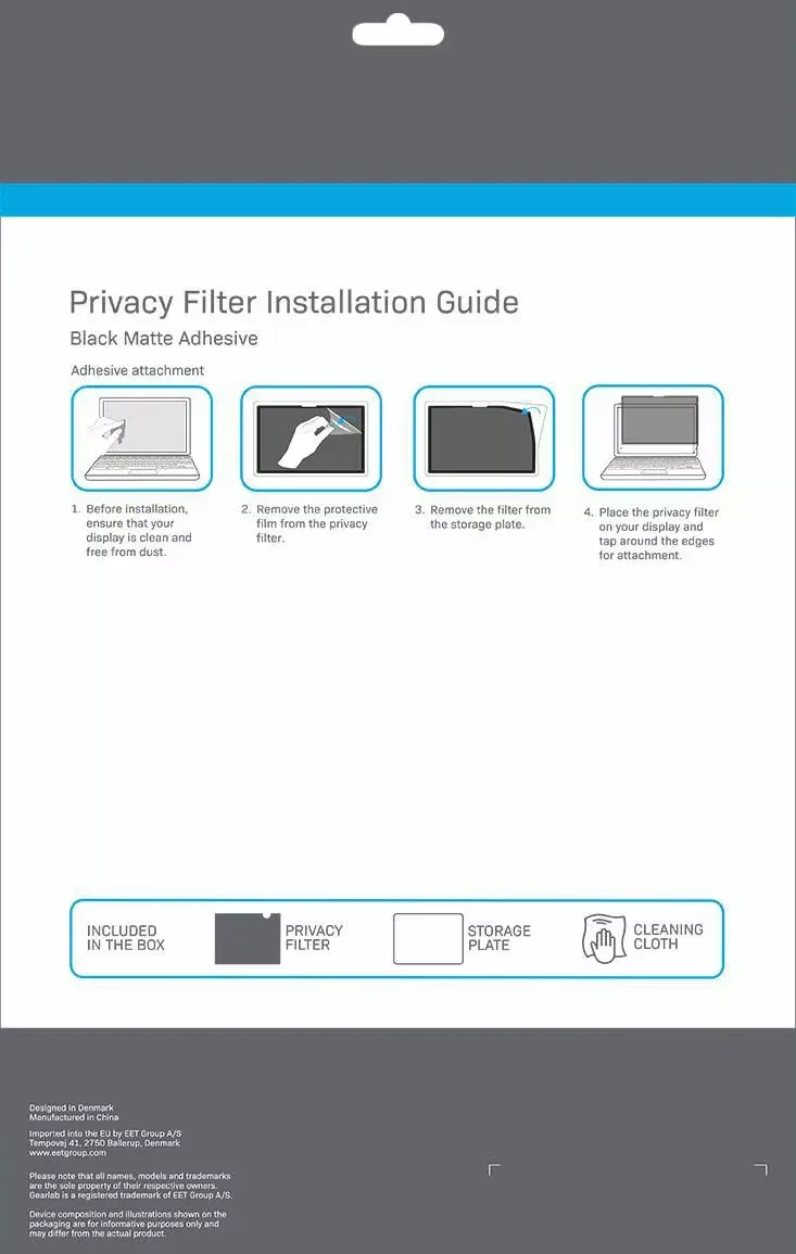 Frameless display privacy filter eSTUFF GLBW08192131 Photo 3