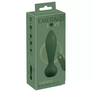Анальная пробка Emerald Love Luxurious RC силиконовая, перезаряжаемая, водонепроницаемая, 14×3,5 см, 10 режимов