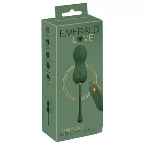 Виброяйцо Emerald Love by You2Toys — перезаряжаемое силиконовое RC Luxurious Love Egg, 10 режимов, водонепроницаемое, общая длина 17 см, Ø шаров 2,2–3,4 см