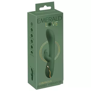 Кроличий вибратор Emerald Love Luxurious Rabbit силиконовый, перезаряжаемый, водонепроницаемый, длина 23 см, вводимая 13 см, Ø 3–4,1 см
