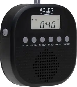 Adler AD 1912 radio with waterproof casing and alarm function, black
