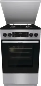 Freestanding cooker Gorenje G600 GK5C42SJ with gas hob, electric oven, 4 cooking zones, 62 L capacity, grill, and energy class A in grey
