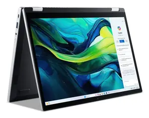 Convertible laptop Acer Aspire Go Spin 14 AGSP14-31PT-36R6 — 14" WUXGA touch, Intel Core 3 N355 1.9 GHz, 16 GB LPDDR5, 512 GB SSD, Windows 11 Home, Silver