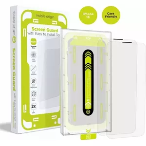 Защитное стекло MOBILE ORIGIN Screen Guard для iPhone 16 с аппликатором, 2 шт.