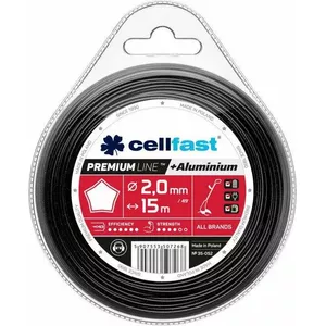 Леска для триммера Cellfast 2,4 мм × 15 м — режущая нейлоновая нитка для газонокосилки (модель 35-053)