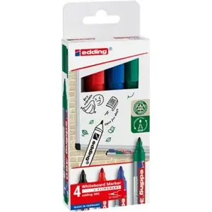 Edding 360 tāfeļu marķieru komplekts, 4 gab., uzgalis 1,5–3,0 mm, krāsains komplekts
