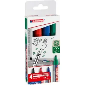 Baltās tāfeles marķieris Edding 363 komplekts 4 gab., līnijas biezums 1,0–5,0 mm, krāsains